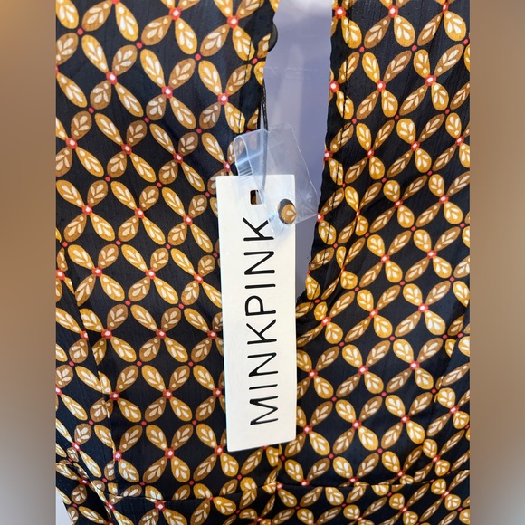 MINKPINK boho printed midi chiffon Dress size xs,medium - Picture 5 of 10